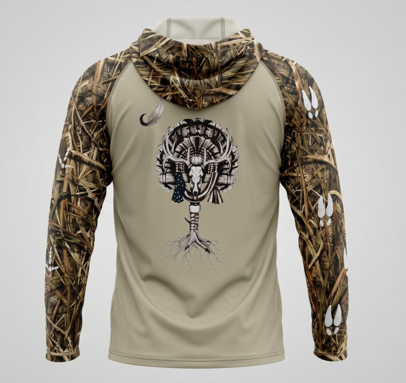 SPF Shirt: Long Sleeve (Hood & Camo Sleeves)