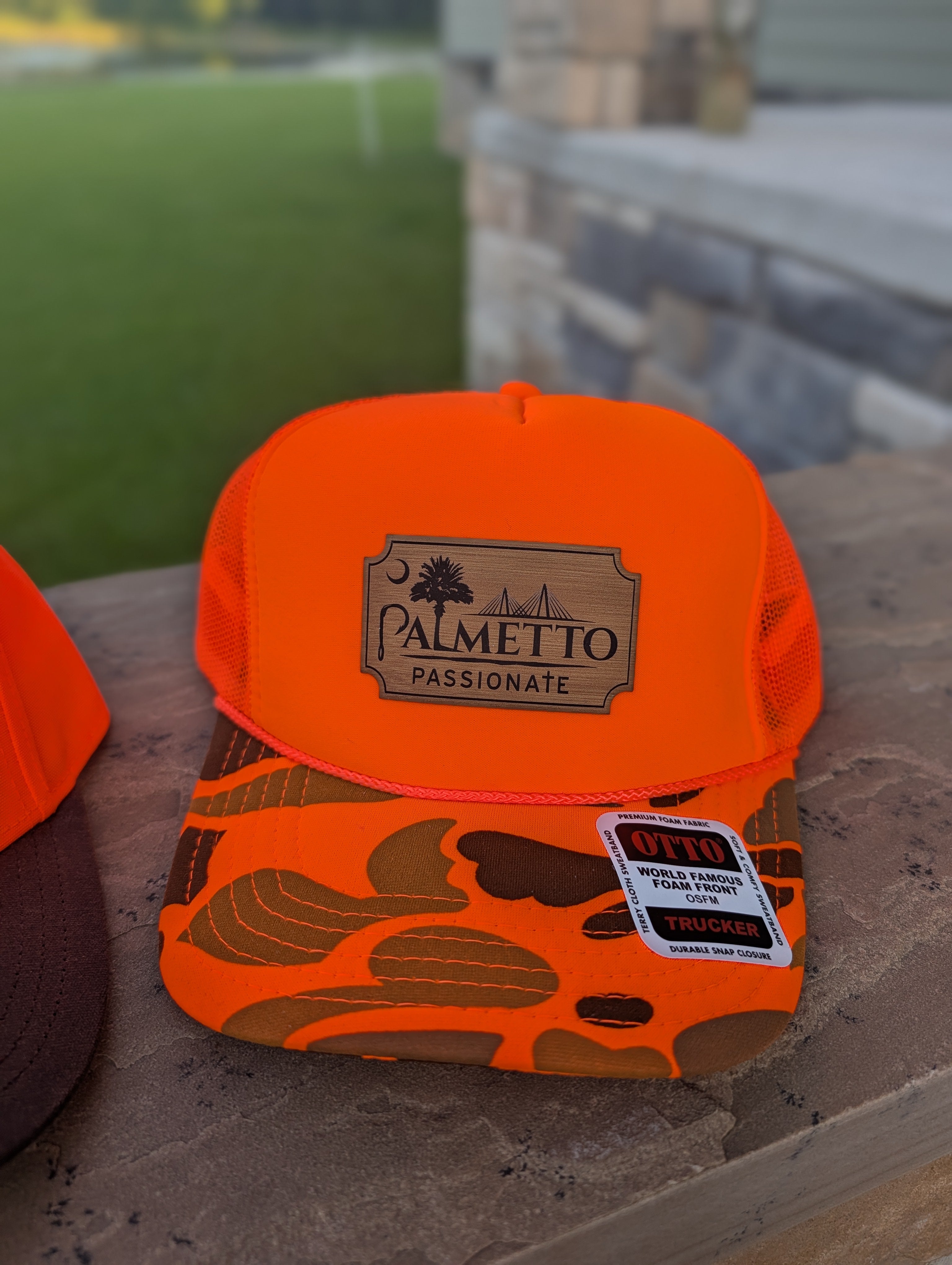 Hat: Blaze orange/old school camo bill
