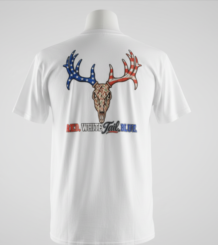 Red, WhiteTAIL, Blue - tee