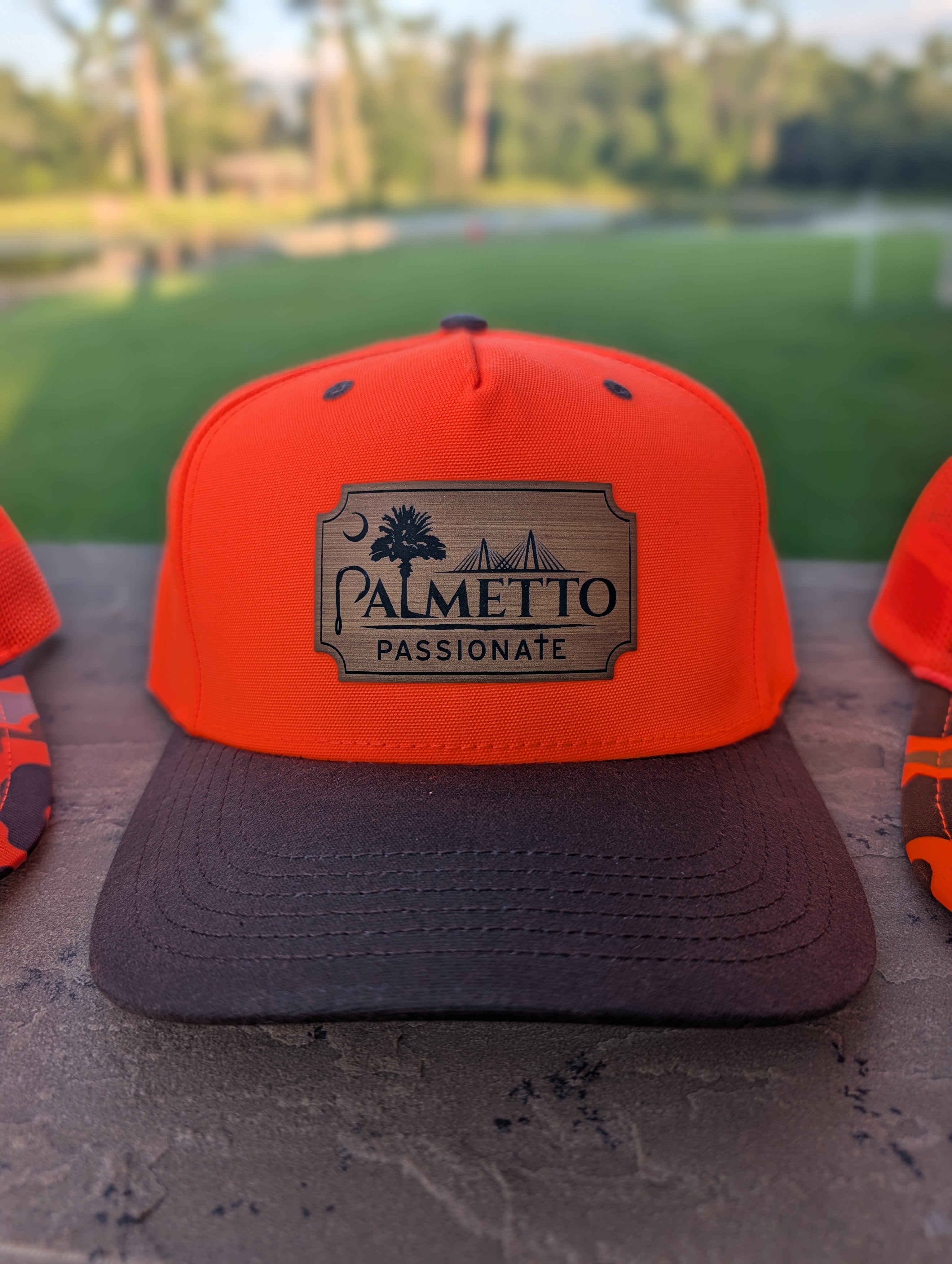 Hat: Blaze orange with brown bill