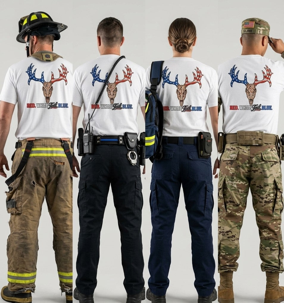 Red, WhiteTAIL, Blue - tee