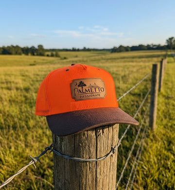 Hat: Blaze orange with brown bill
